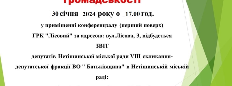 Про звіт депутатів НМР VIII скликання депутатської фракції ВО 
